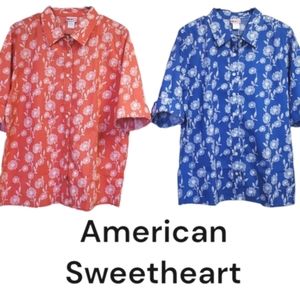 Women's Bundle American Sweetheart Tops Button Down Blouses Size L